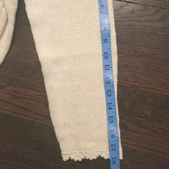 Vintage cream crochet lace pearls floral whimsy coquette cottagecore sweater M - Picture 14 of 14